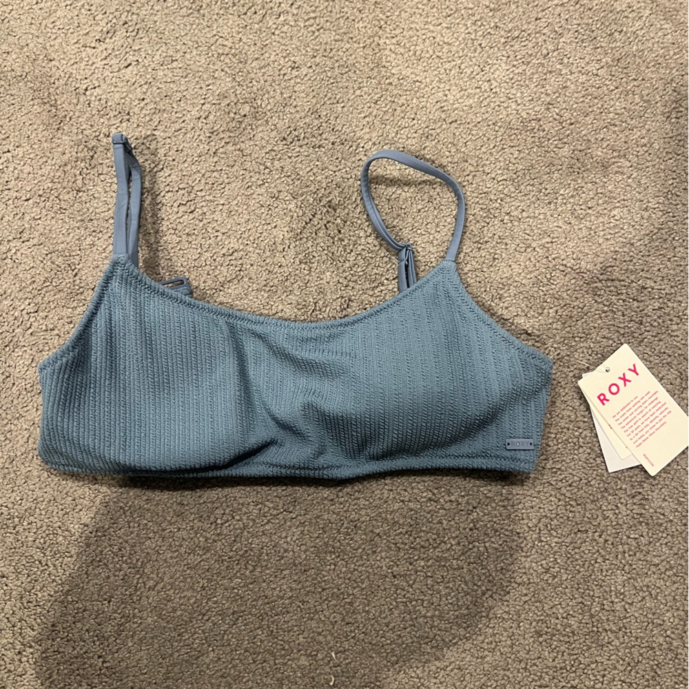 Roxy Textured Blue Bikini Top
